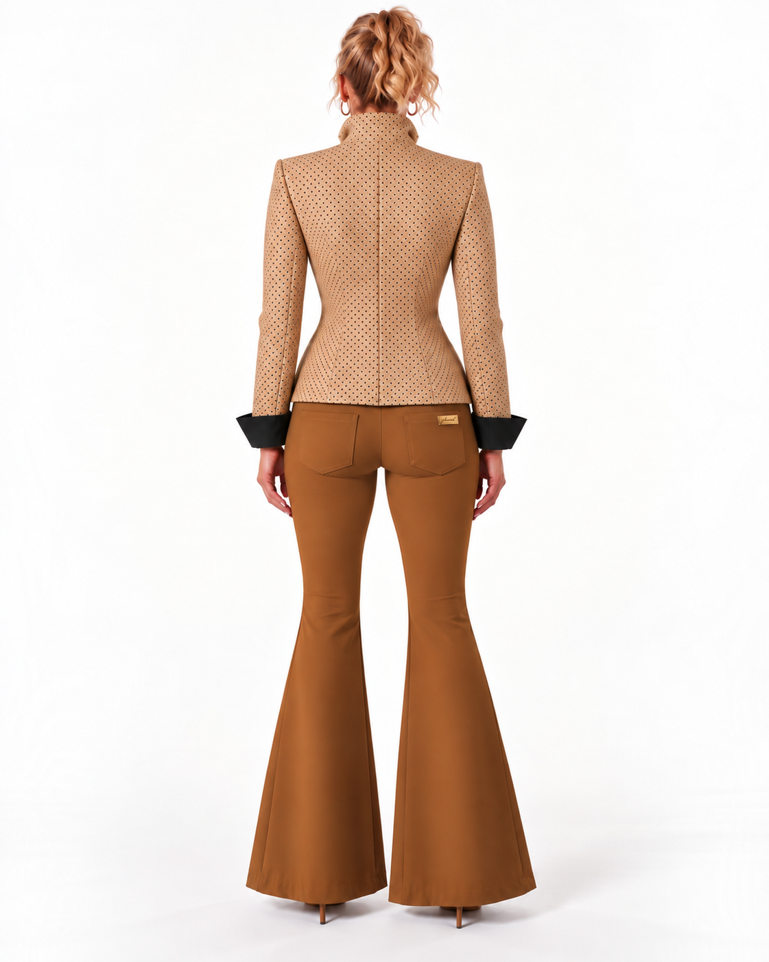 In a World of Basics Be a Peacock blazer — styled on model, back view