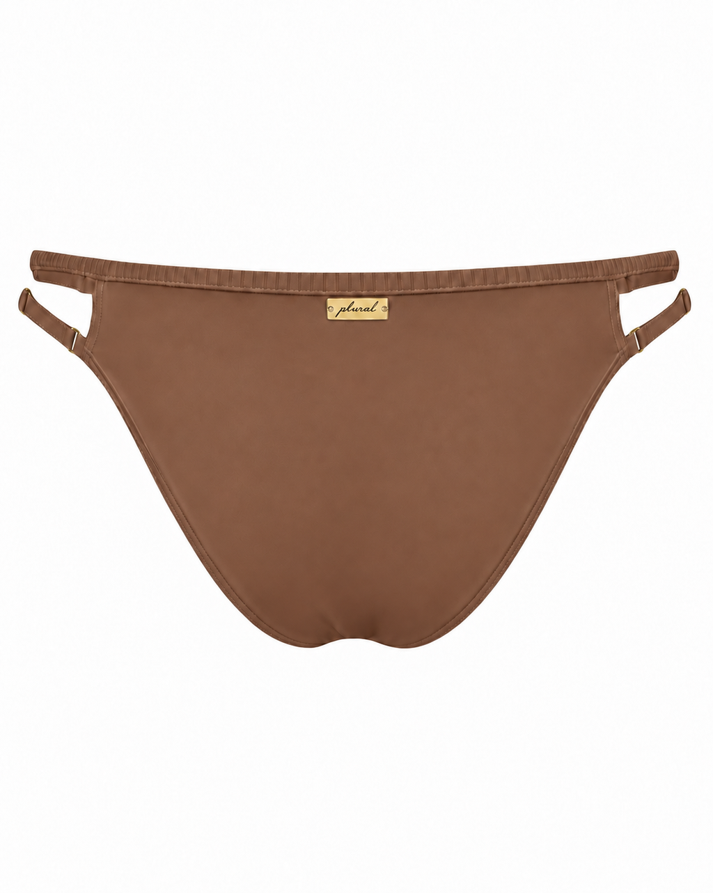 Rear view of Cocoa Cashmere Thanks For The Space Bikini Bottoms with double side straps and a centered gold-tone tag.