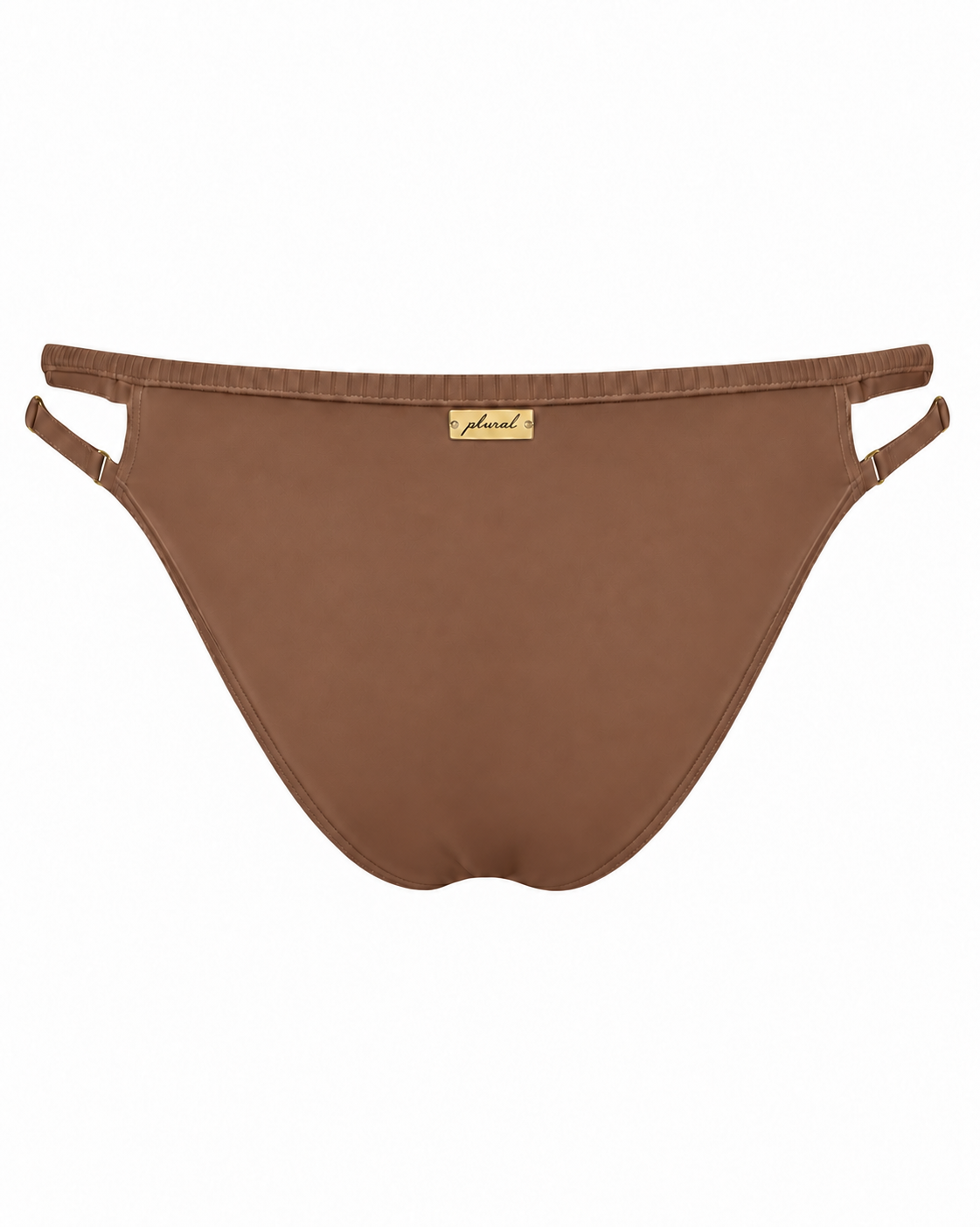 Rear view of Cocoa Cashmere Thanks For The Space Bikini Bottoms with double side straps and a centered gold-tone tag.