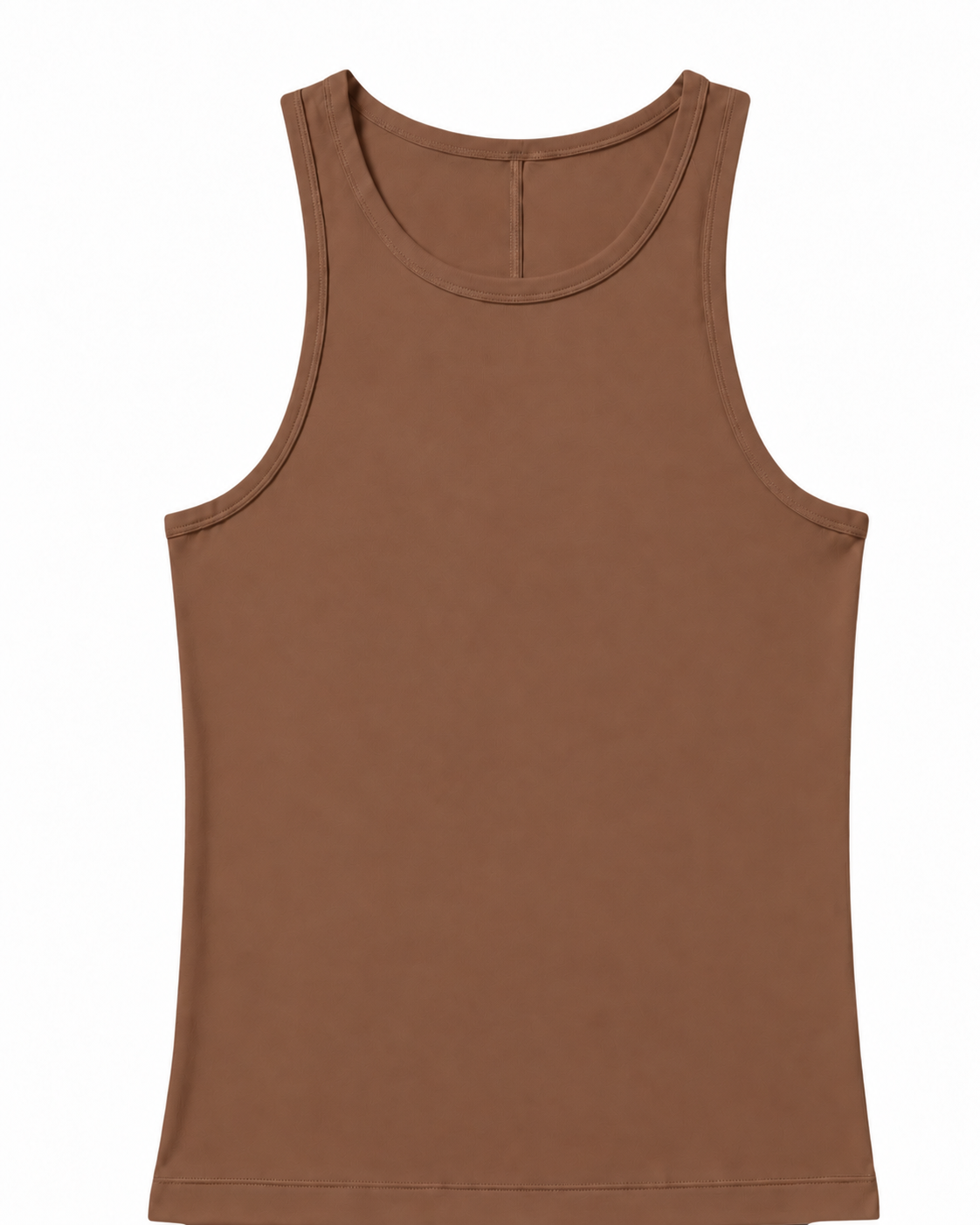 Front view of the Cocoa Cashmere Let Them Talk Tank with a rounded neckline and fitted sleeveless silhouette.