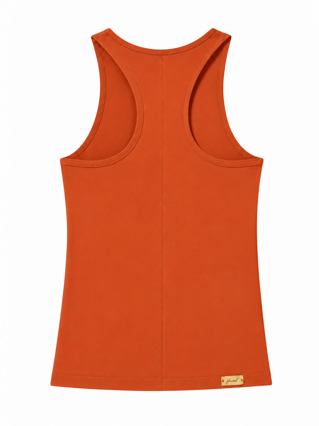PHURAL Let Them Talk Tank in Pumpkin Spice — racerback view