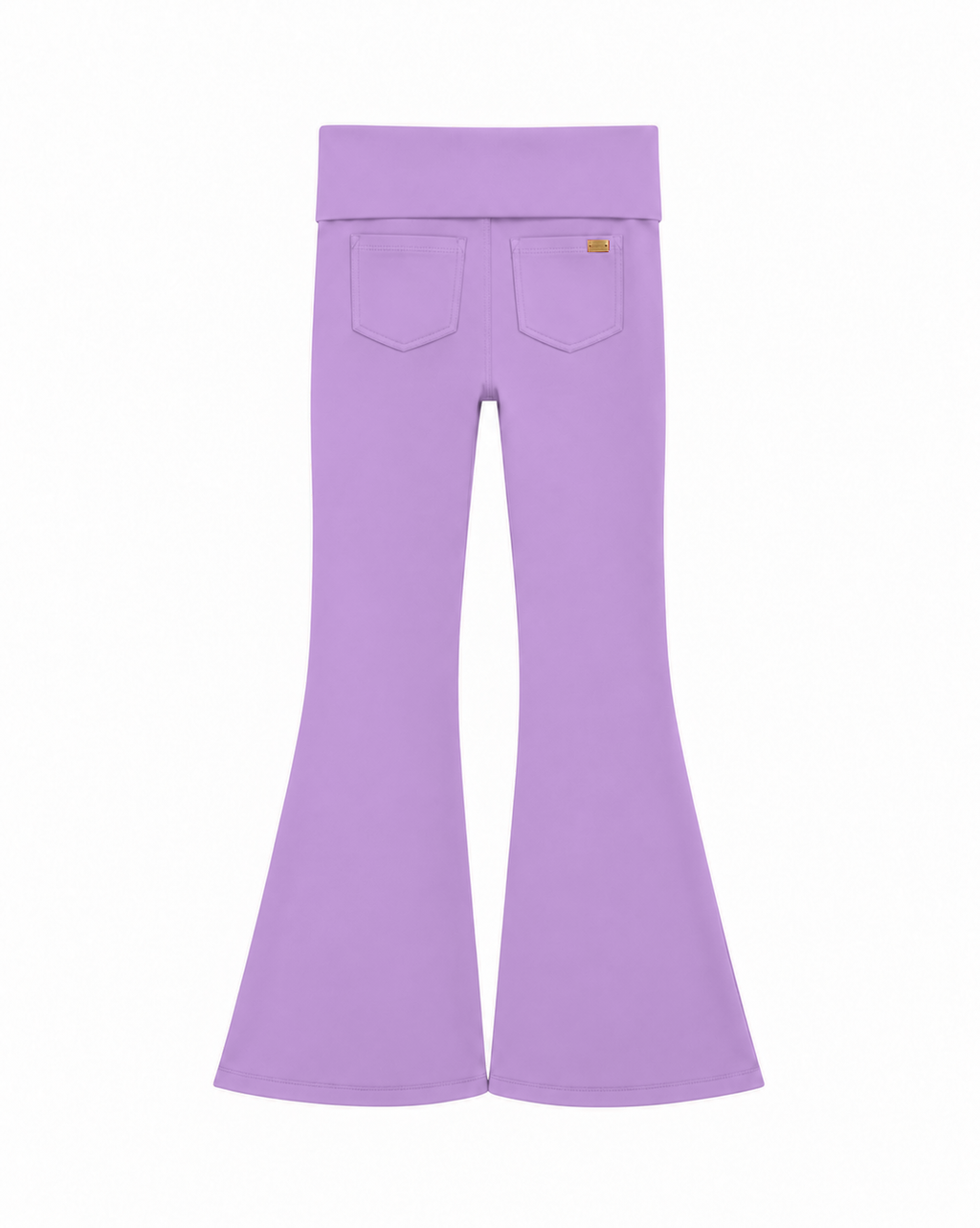 Phural She Did It Anyway Purple Reign purple compression flare pants — back product view.