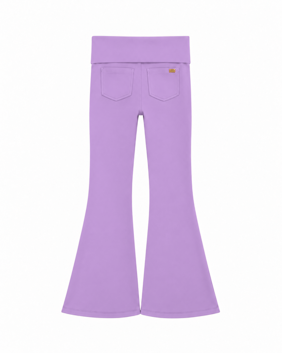 Phural She Did It Anyway Purple Reign purple compression flare pants — back product view.