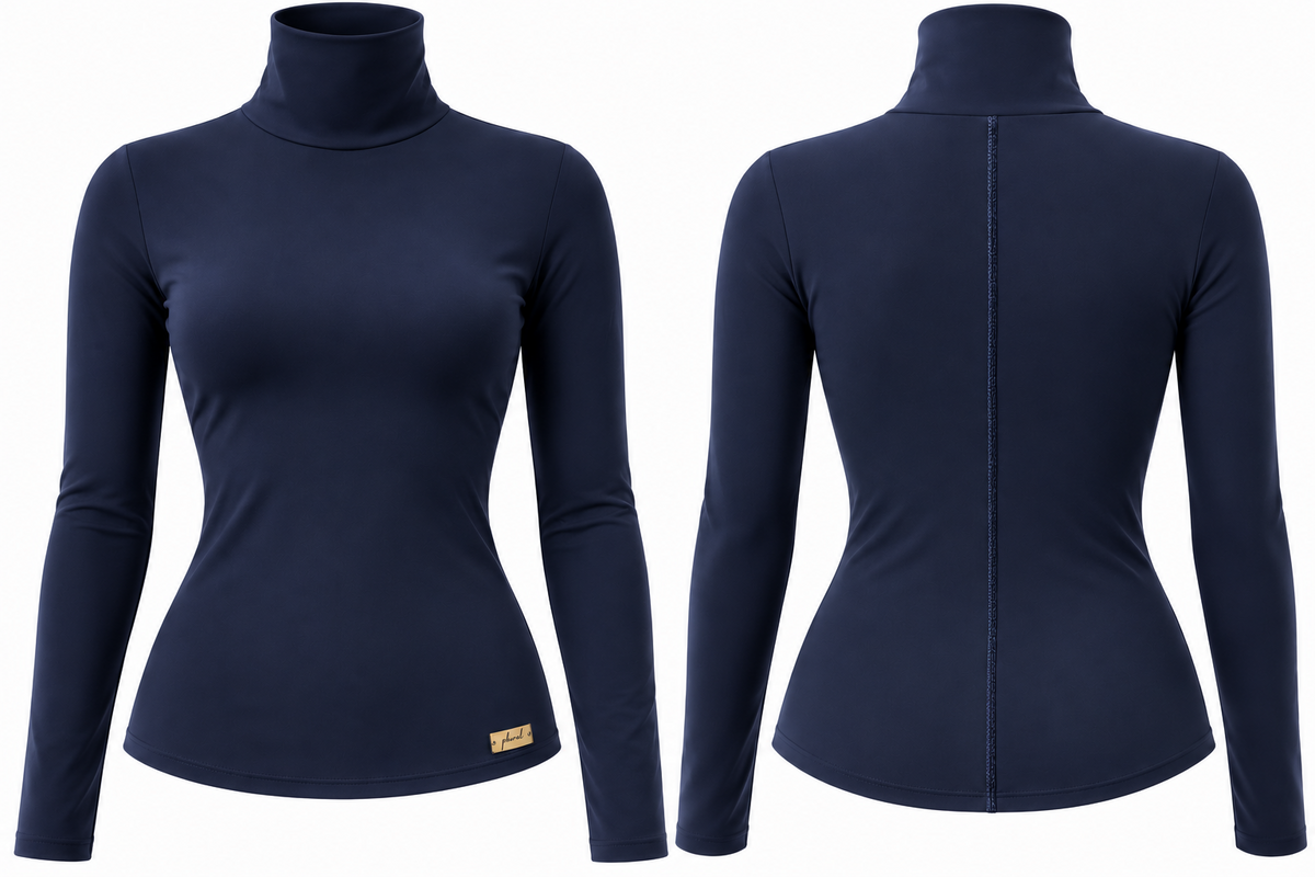 PHURAL Please, I’m Above This Turtleneck — Navy front and back