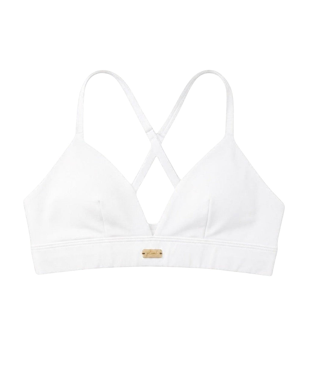 Phural white Cardio to Cabana Convertible Bra-kini with racerback straps and gold hardware detail