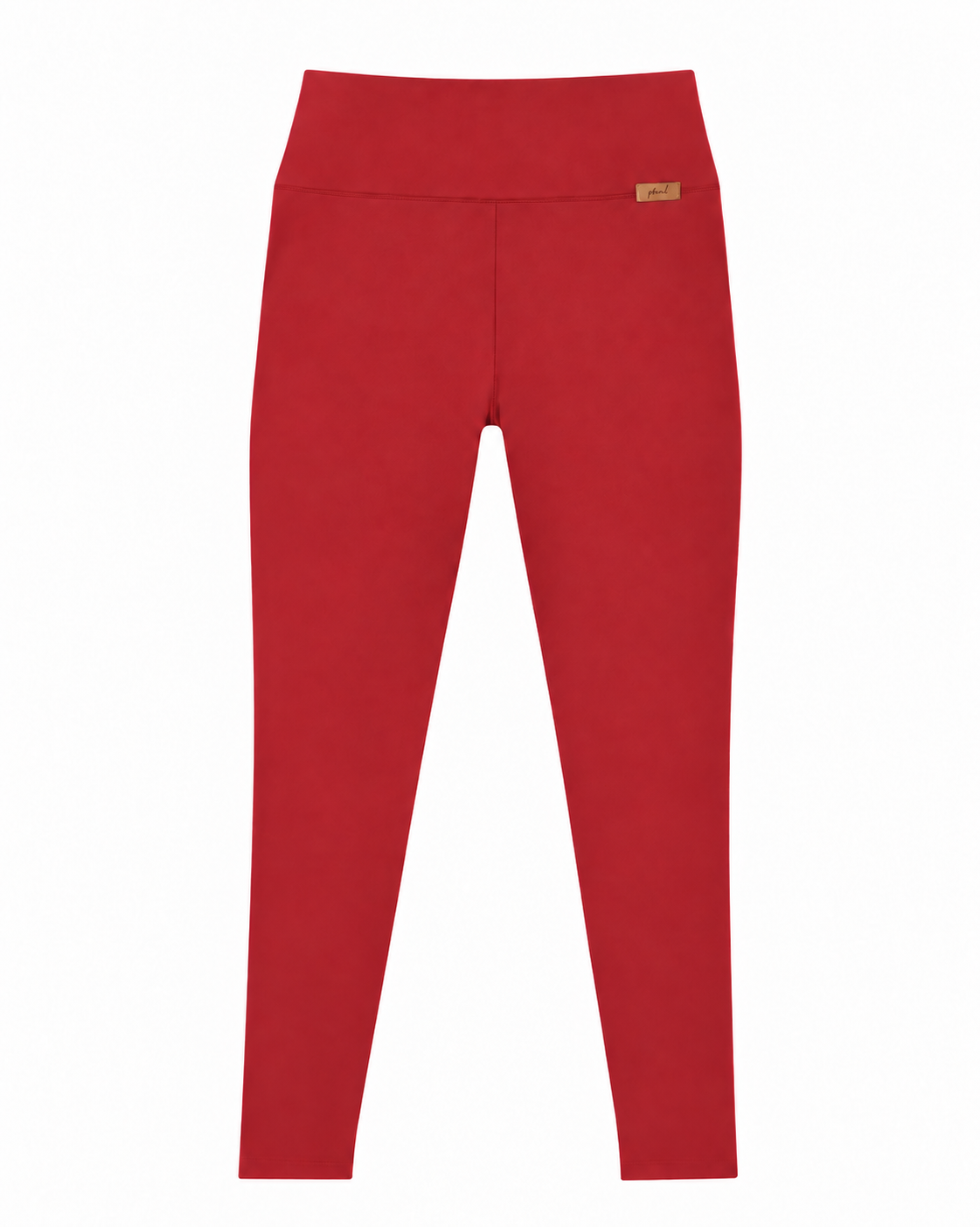 Rouge Noir Made For More leggings displayed alone with a wide waistband, slim legs and a small gold-tone Phural tag.